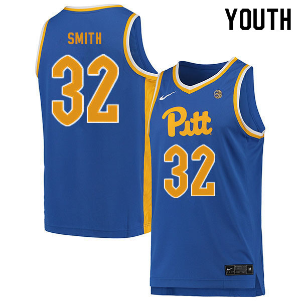 Youth #32 Charles Smith Pitt Panthers College Basketball Jerseys Sale-Blue